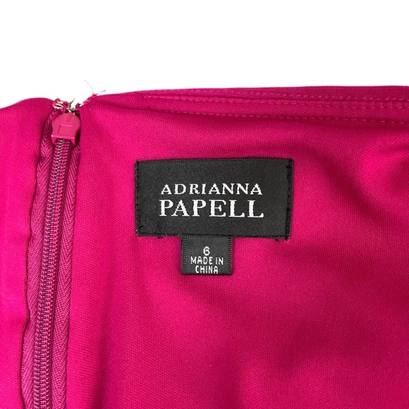 Adrianna Papell Pink Tiered Layered Sheath Dress Sz 6 - Picture 6 of 10